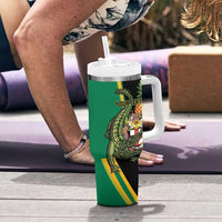 Personalized Jamaica Crocodile Tumbler With Handle Pineapple Tropical Style - Wonder Print Shop