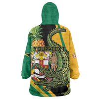 Personalized Jamaica Crocodile Wearable Blanket Hoodie Pineapple Tropical Style - Wonder Print Shop