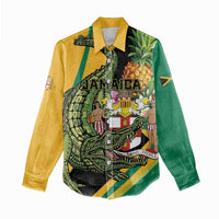 Personalized Jamaica Crocodile Women Casual Shirt Pineapple Tropical Style - Wonder Print Shop