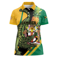Personalized Jamaica Crocodile Women Polo Shirt Pineapple Tropical Style - Wonder Print Shop