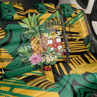 Jamaica Red-billed Streamertail Back Car Seat Cover Pineapple Tropical Style - Wonder Print Shop