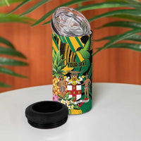 Personalized Jamaica Red-billed Streamertail 4 in 1 Can Cooler Tumbler Pineapple Tropical Style - Wonder Print Shop