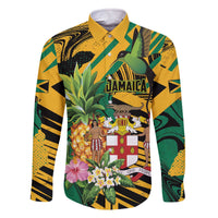 Personalized Jamaica Red-billed Streamertail Family Matching Off The Shoulder Long Sleeve Dress and Hawaiian Shirt Pineapple Tropical Style - Wonder Print Shop