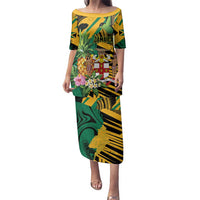 Personalized Jamaica Red-billed Streamertail Family Matching Puletasi and Hawaiian Shirt Pineapple Tropical Style - Wonder Print Shop