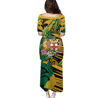 Personalized Jamaica Red-billed Streamertail Family Matching Puletasi and Hawaiian Shirt Pineapple Tropical Style - Wonder Print Shop