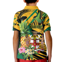 Personalized Jamaica Red-billed Streamertail Kid Polo Shirt Pineapple Tropical Style - Wonder Print Shop