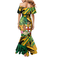 Personalized Jamaica Red-billed Streamertail Mermaid Dress Pineapple Tropical Style - Wonder Print Shop