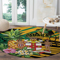 Jamaica Red-billed Streamertail Round Carpet Pineapple Tropical Style - Wonder Print Shop