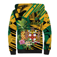 Personalized Jamaica Red-billed Streamertail Sherpa Hoodie Pineapple Tropical Style - Wonder Print Shop