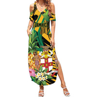 Personalized Jamaica Red-billed Streamertail Summer Maxi Dress Pineapple Tropical Style - Wonder Print Shop