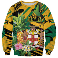 Personalized Jamaica Red-billed Streamertail Sweatshirt Pineapple Tropical Style - Wonder Print Shop