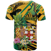Personalized Jamaica Red-billed Streamertail T Shirt Pineapple Tropical Style - Wonder Print Shop