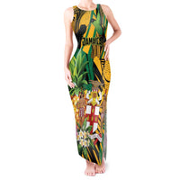 Personalized Jamaica Red-billed Streamertail Tank Maxi Dress Pineapple Tropical Style - Wonder Print Shop