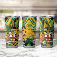 Personalized Jamaica Red-billed Streamertail Tumbler Cup Pineapple Tropical Style - Wonder Print Shop