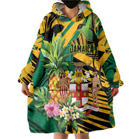 Personalized Jamaica Red-billed Streamertail Wearable Blanket Hoodie Pineapple Tropical Style - Wonder Print Shop