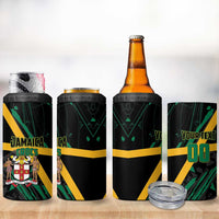 Custom Rugby Jamaica Crocs 4 in 1 Can Cooler Tumbler Cool Runnings on Grass - Wonder Print Shop