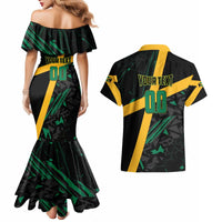 Custom Rugby Jamaica Crocs Couples Matching Mermaid Dress and Hawaiian Shirt Cool Runnings on Grass - Wonder Print Shop