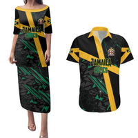 Custom Rugby Jamaica Crocs Couples Matching Puletasi and Hawaiian Shirt Cool Runnings on Grass - Wonder Print Shop