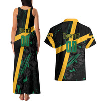 Custom Rugby Jamaica Crocs Couples Matching Tank Maxi Dress and Hawaiian Shirt Cool Runnings on Grass - Wonder Print Shop