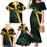 Custom Rugby Jamaica Crocs Family Matching Mermaid Dress and Hawaiian Shirt Cool Runnings on Grass - Wonder Print Shop