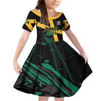 Custom Rugby Jamaica Crocs Family Matching Off Shoulder Short Dress and Hawaiian Shirt Cool Runnings on Grass - Wonder Print Shop