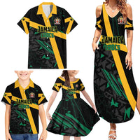 Custom Rugby Jamaica Crocs Family Matching Summer Maxi Dress and Hawaiian Shirt Cool Runnings on Grass - Wonder Print Shop