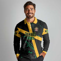 Custom Rugby Jamaica Crocs Long Sleeve Polo Shirt Cool Runnings on Grass - Wonder Print Shop