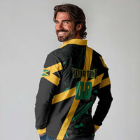 Custom Rugby Jamaica Crocs Long Sleeve Polo Shirt Cool Runnings on Grass - Wonder Print Shop