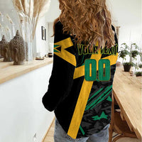 Custom Rugby Jamaica Crocs Women Casual Shirt Cool Runnings on Grass - Wonder Print Shop