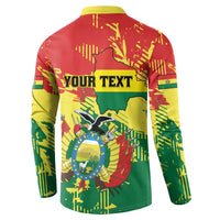 Personalized Bolivia 1825 Button Sweatshirt Coat Of Arms Flag Colors - Wonder Print Shop