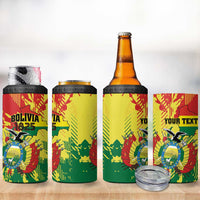 Personalized Bolivia 1825 4 in 1 Can Cooler Tumbler Coat Of Arms Flag Colors - Wonder Print Shop