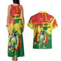 Personalized Bolivia 1825 Couples Matching Tank Maxi Dress and Hawaiian Shirt Coat Of Arms Flag Colors - Wonder Print Shop