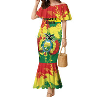 Personalized Bolivia 1825 Family Matching Mermaid Dress and Hawaiian Shirt Coat Of Arms Flag Colors - Wonder Print Shop