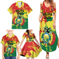 Personalized Bolivia 1825 Family Matching Summer Maxi Dress and Hawaiian Shirt Coat Of Arms Flag Colors - Wonder Print Shop