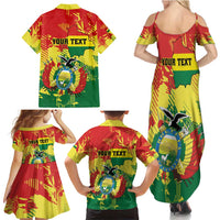 Personalized Bolivia 1825 Family Matching Summer Maxi Dress and Hawaiian Shirt Coat Of Arms Flag Colors - Wonder Print Shop