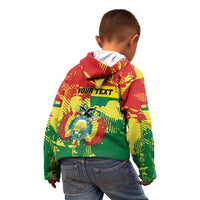 Personalized Bolivia 1825 Kid Hoodie Coat Of Arms Flag Colors - Wonder Print Shop