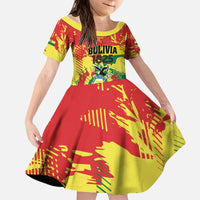 Personalized Bolivia 1825 Kid Short Sleeve Dress Coat Of Arms Flag Colors - Wonder Print Shop