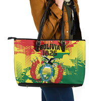 Bolivia 1825 Leather Tote Bag Coat Of Arms Flag Colors - Wonder Print Shop