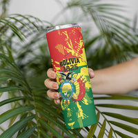 Personalized Bolivia 1825 Skinny Tumbler Coat Of Arms Flag Colors - Wonder Print Shop