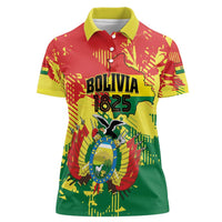 Personalized Bolivia 1825 Women Polo Shirt Coat Of Arms Flag Colors - Wonder Print Shop