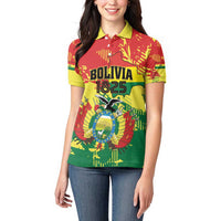 Personalized Bolivia 1825 Women Polo Shirt Coat Of Arms Flag Colors - Wonder Print Shop