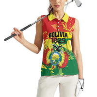 Personalized Bolivia 1825 Women Sleeveless Polo Shirt Coat Of Arms Flag Colors - Wonder Print Shop