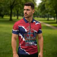Custom Norway 2026 Soccer Zipper Polo Shirt Vikings Keep Rowing