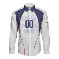 Custom England 2026 World Football Long Sleeve Button Shirt Come On Three Lions