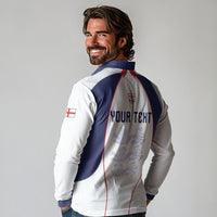 Custom England 2026 World Football Long Sleeve Polo Shirt Come On Three Lions