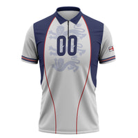 Custom England 2026 World Football Zipper Polo Shirt Come On Three Lions