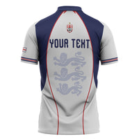 Custom England 2026 World Football Zipper Polo Shirt Come On Three Lions