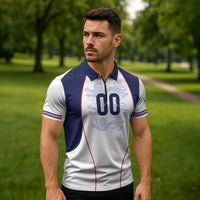 Custom England 2026 World Football Zipper Polo Shirt Come On Three Lions