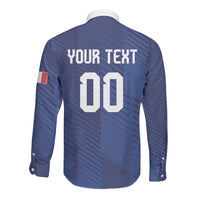 Custom France 2026 World Football Long Sleeve Button Shirt Les Bleus Go 3rd Champions