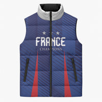 Custom France 2026 World Football Sleeveless Puffer Jacket Les Bleus Go 3rd Champions